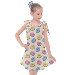 Donuts Pattern Kids  Tie Up Tunic Dress by Valentinaart