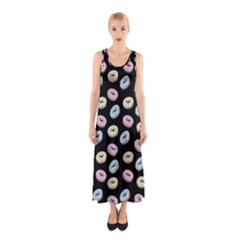 Donuts Pattern Sleeveless Maxi Dress by Valentinaart