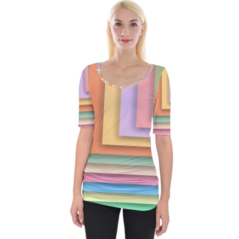 Colorful Wallpaper Abstract Wide Neckline Tee by Simbadda