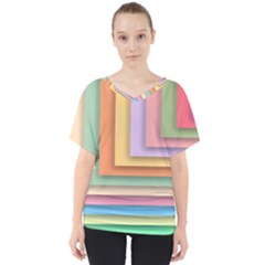 Colorful Wallpaper Abstract V-neck Dolman Drape Top by Simbadda