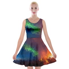 Abstract Texture Background Velvet Skater Dress by Simbadda