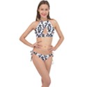 Holbein Floriated Antique Scroll Cross Front Halter Bikini Set View1