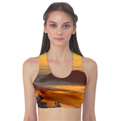 Fog Clouds Sea Of Fog Mountain Sports Bra by Celenk