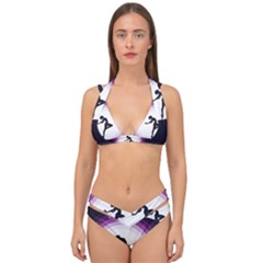 Woman Moon Fantasy Composing Night Double Strap Halter Bikini Set by Celenk
