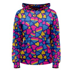 Pansexual Pride Hearts; A Cute Pan Pride Motif! Women s Pullover Hoodie by PrideMarks
