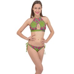 Pattern Art Abstract Art Abstract Background Cross Front Halter Bikini Set by Simbadda