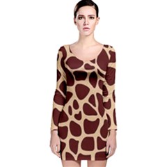 Gulf Lrint Long Sleeve Velvet Bodycon Dress by NSGLOBALDESIGNS2