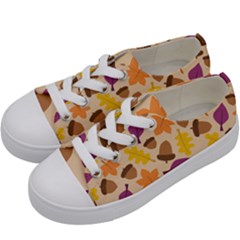 Acorn Pattern Kids  Low Top Canvas Sneakers by Hansue
