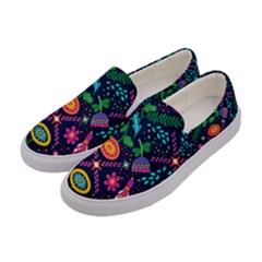 Colorful Pattern Women s Canvas Slip Ons by Hansue