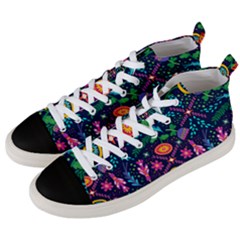 Colorful Pattern Men s Mid-top Canvas Sneakers by Hansue