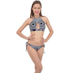 Graphic Design Round Geometric Cross Front Halter Bikini Set by Nexatart