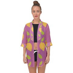 Seamlessly Pattern Fruits Fruit Open Front Chiffon Kimono by Nexatart