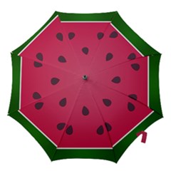 Watermelon Fruit Summer Red Fresh Hook Handle Umbrellas (small) by Nexatart