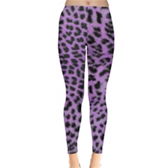 Purple Leopard Print Leggings  by greenthanet