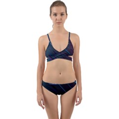 Glass Scifi Violet Ultraviolet Wrap Around Bikini Set by Sapixe