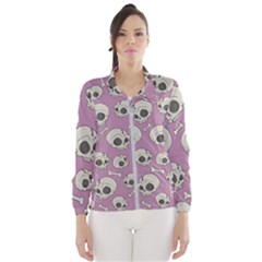 Halloween Skull Pattern Windbreaker (women) by Valentinaart