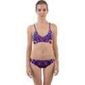 Digital Art Background Red Blue Wrap Around Bikini Set View1