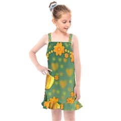 Background Design Texture Tulips Kids  Overall Dress by Sapixe