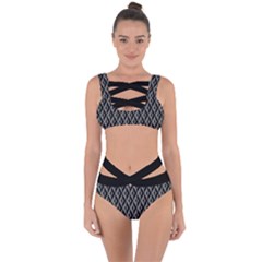 B/w Abstract Pattern 2 Bandaged Up Bikini Set  by JadehawksAnD