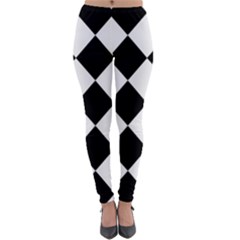 Grid Domino Bank And Black Lightweight Velour Leggings by Sapixe