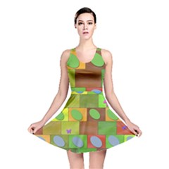 Easter Egg Happy Easter Colorful Reversible Skater Dress by Sapixe