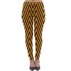 Chevron Brown Retro Vintage Lightweight Velour Leggings by Sapixe