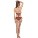 Abstract Stripes Color Game Cross Front Halter Bikini Set View2