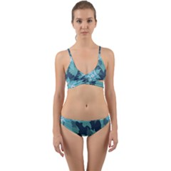 Graphic Design Wallpaper Abstract Wrap Around Bikini Set by Sapixe