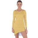 Pattern Background Texture Yellow Asymmetric Cut-Out Shift Dress View1
