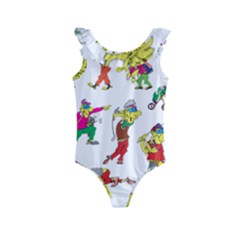 Golfers Athletes The Form Of Kids  Frill Swimsuit by Sapixe
