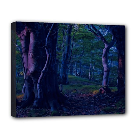 Beeches Tree Forest Beech Shadows Deluxe Canvas 20  X 16  (stretched) by Sapixe
