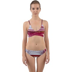 Boat Chipped Close Up Damaged Wrap Around Bikini Set by Sapixe