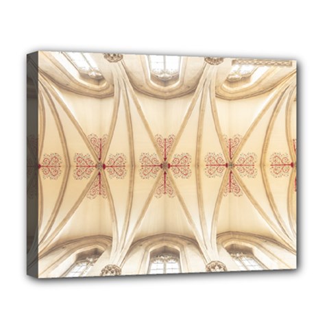 Wells Cathedral Wells Cathedral Deluxe Canvas 20  X 16  (stretched) by Sapixe