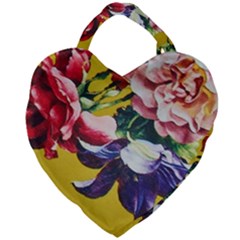 Textile Printing Flower Rose Cover Giant Heart Shaped Tote by Sapixe