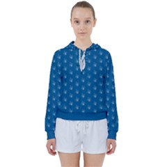 Quebec French Royal Fleur De Lys Elegant Pattern Blue Blue Quebec Fleur De Lys Pattern Blue Women s Tie Up Sweat by Quebec