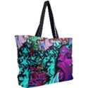 Graffiti Woman and Monsters turquoise cyan and purple Bright Urban Art with stars Simple Shoulder Bag View2
