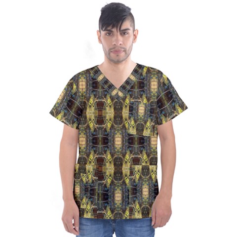 Crompton 013  Men s V-neck Scrub Top by Momc