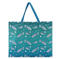 Under The Pea Paisley Pattern Zipper Large Tote Bag by emilyzragz