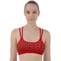 Trump Wrait Pattern Make Christmas Great Again MAGA Funny Red Gift with Snowflakes and Trump Face smiling Line Them Up Sports Bra View1