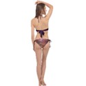 Cosmic Astronomy sky with stars orange brown and yellow Cross Front Halter Bikini Set View2