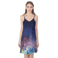 Lagoon Nebula Interstellar Cloud Pastel Pink, Turquoise And Yellow Stars Camis Nightgown by genx