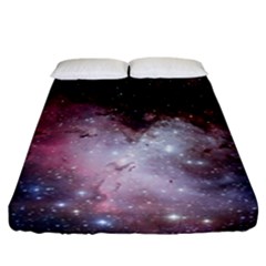 Eagle Nebula Wine Pink And Purple Pastel Stars Astronomy Fitted Sheet (california King Size) by genx