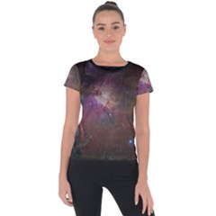 Orion Nebula Star Formation Orange Pink Brown Pastel Constellation Astronomy Short Sleeve Sports Top  by genx
