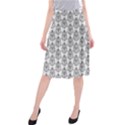 Scarab Pattern Egyptian Mythology Black and White Midi Beach Skirt View1