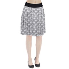 Scarab Pattern Egyptian Mythology Black And White Pleated Skirt by genx