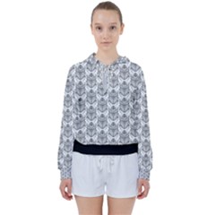 Scarab Pattern Egyptian Mythology Black And White Women s Tie Up Sweat by genx