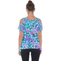 Blue And Hot Pink Succulent Sedum Flowers Detail Cut Out Side Drop Tee View2