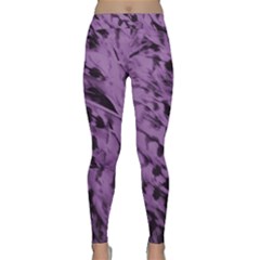 Purple Feather Classic Yoga Leggings by greenthanet