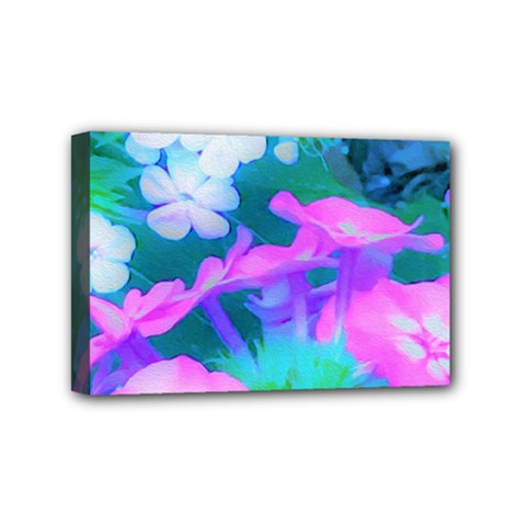 Pink, Green, Blue And White Garden Phlox Flowers Mini Canvas 6  X 4  (stretched) by myrubiogarden