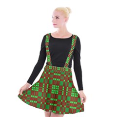 Lumberjack Plaid Buffalo Plaid Suspender Skater Skirt by Wegoenart